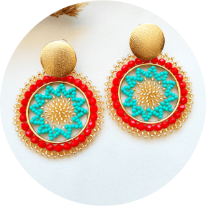 Arete tejido hecho a mano