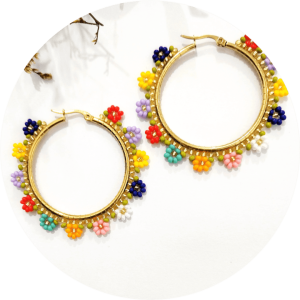 Candonga Tejida en Acero y Mostacilla