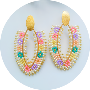Aretes tejidos a mano hecho a mano
