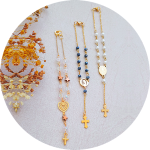 Pulsera Denario en material Acero, Perla Shell y Cristal