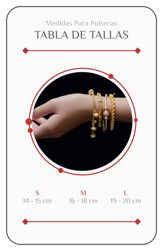 tabla de medidas para pulseras