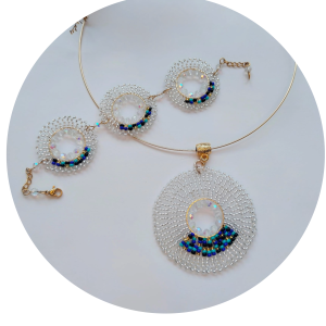 Set Mariluna tejido a mano joyería artesanal